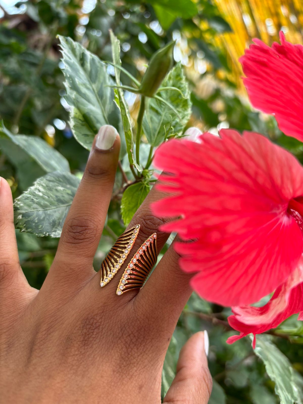 Bague Ailes Ouvertes à Strass